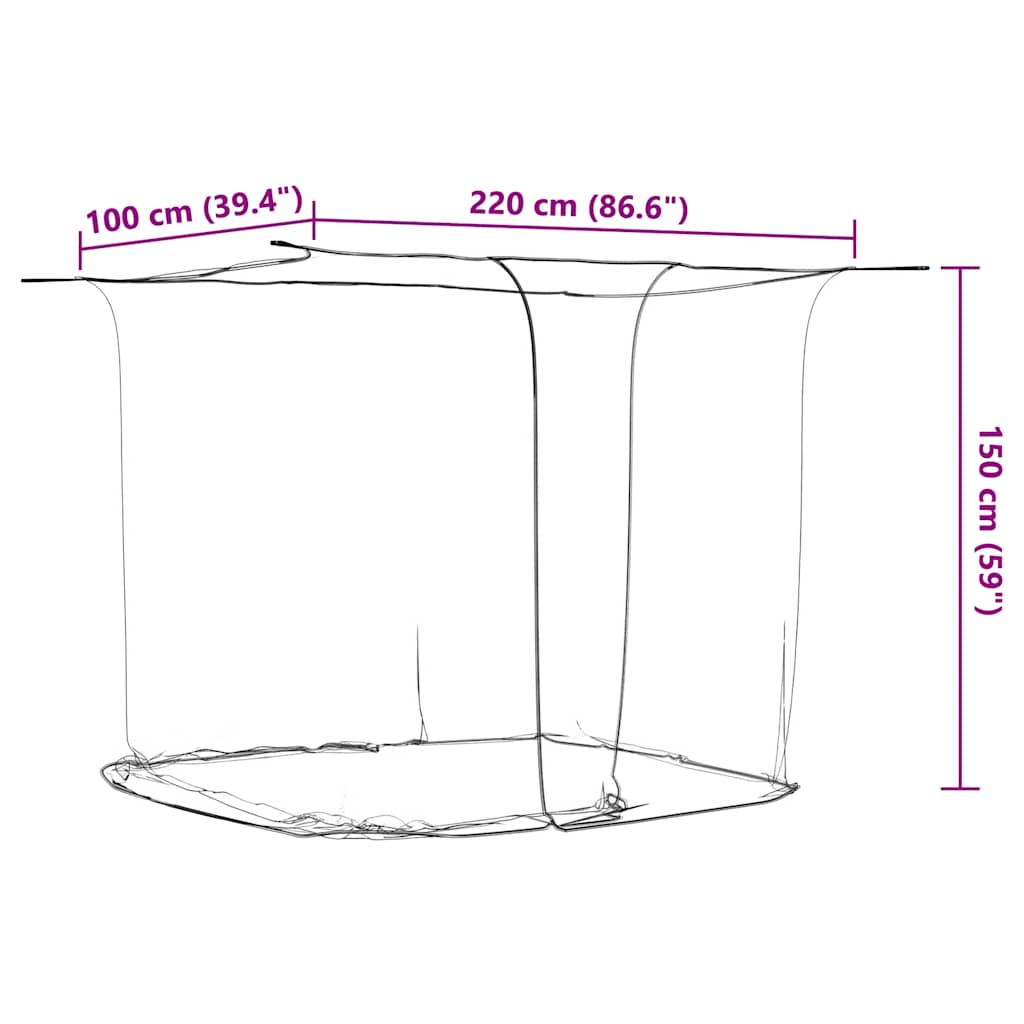 Zanzariera Sospesa 156 Rete Bianca 220x100x150 cm