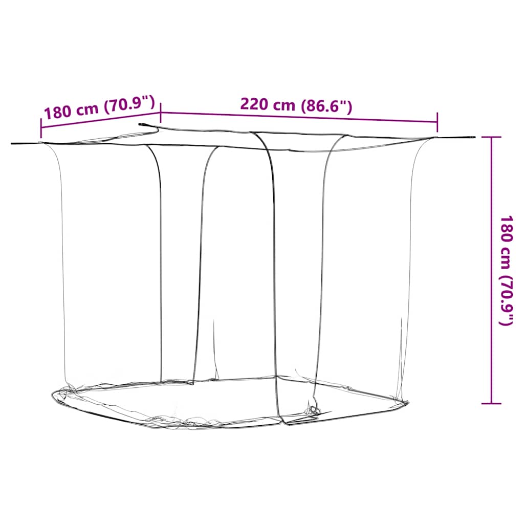 Zanzariera Sospesa 156 Rete Bianca 220x180x180 cm