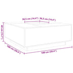 Tavolino Salotto Rovere Sonoma 100x100x40 cm Legno Multistrato