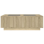 Tavolino da Salotto con LED Infinity Rovere Sonoma 116x69x40 cm