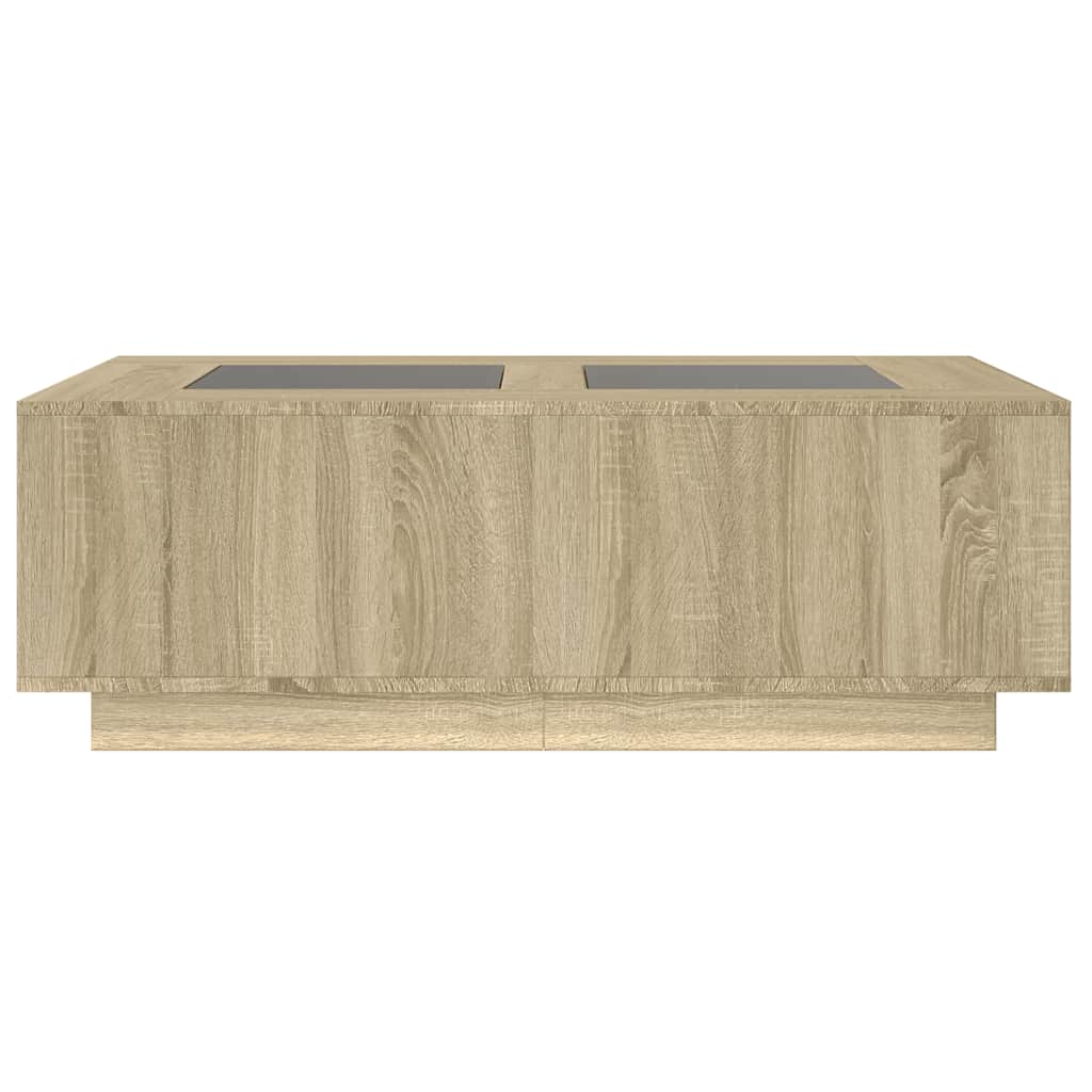 Tavolino da Salotto con LED Infinity Rovere Sonoma 116x69x40 cm
