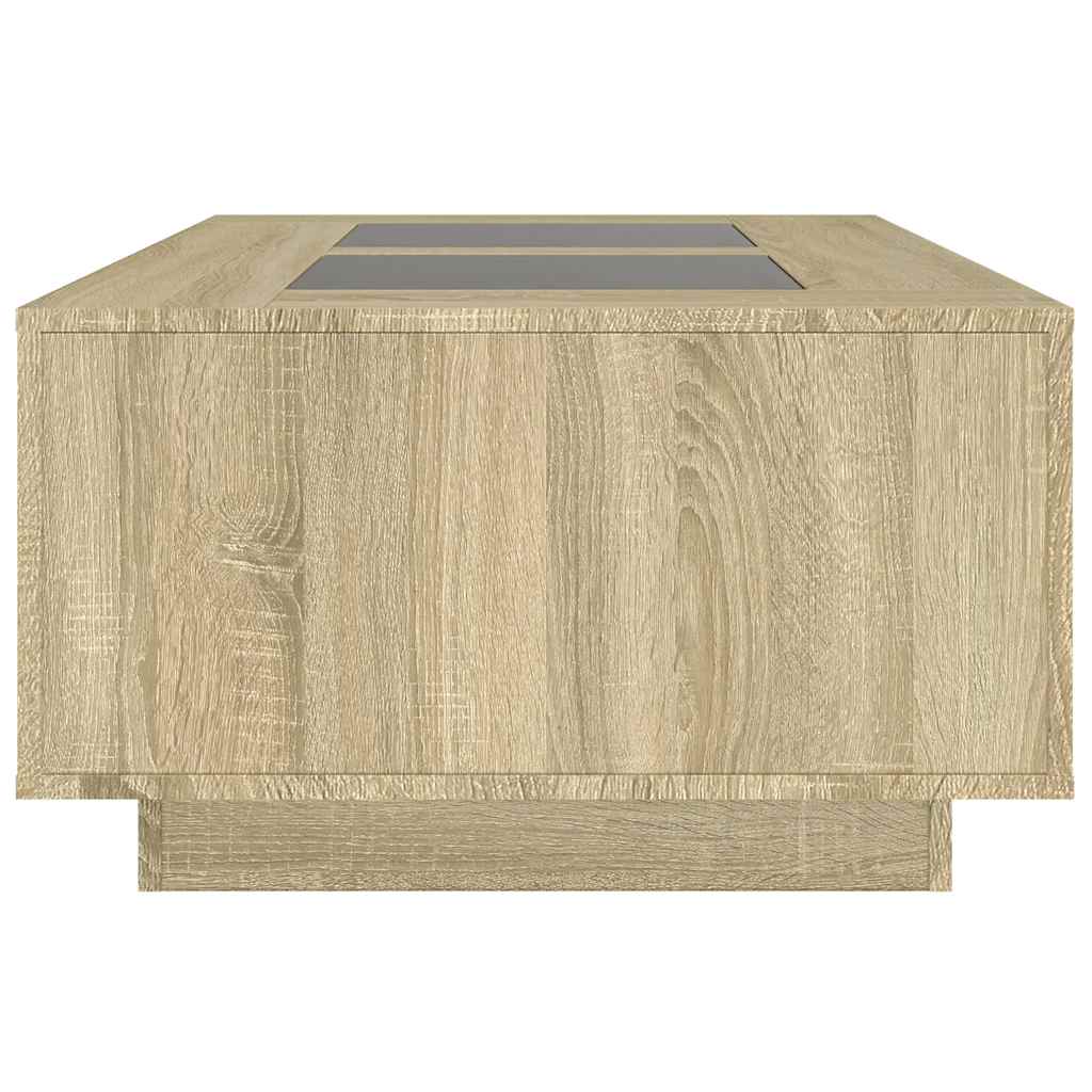 Tavolino da Salotto con LED Infinity Rovere Sonoma 116x69x40 cm