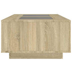 Tavolino da Salotto con LED Infinity Rovere Sonoma 116x69x40 cm