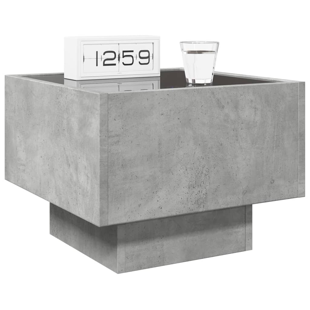 Comodino con LED Infinity Grigio Cemento 40x40x30 cm