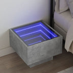 Comodino con LED Infinity Grigio Cemento 40x40x30 cm