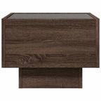 Comodino con LED Infinity Rovere Marrone 40x40x30 cm