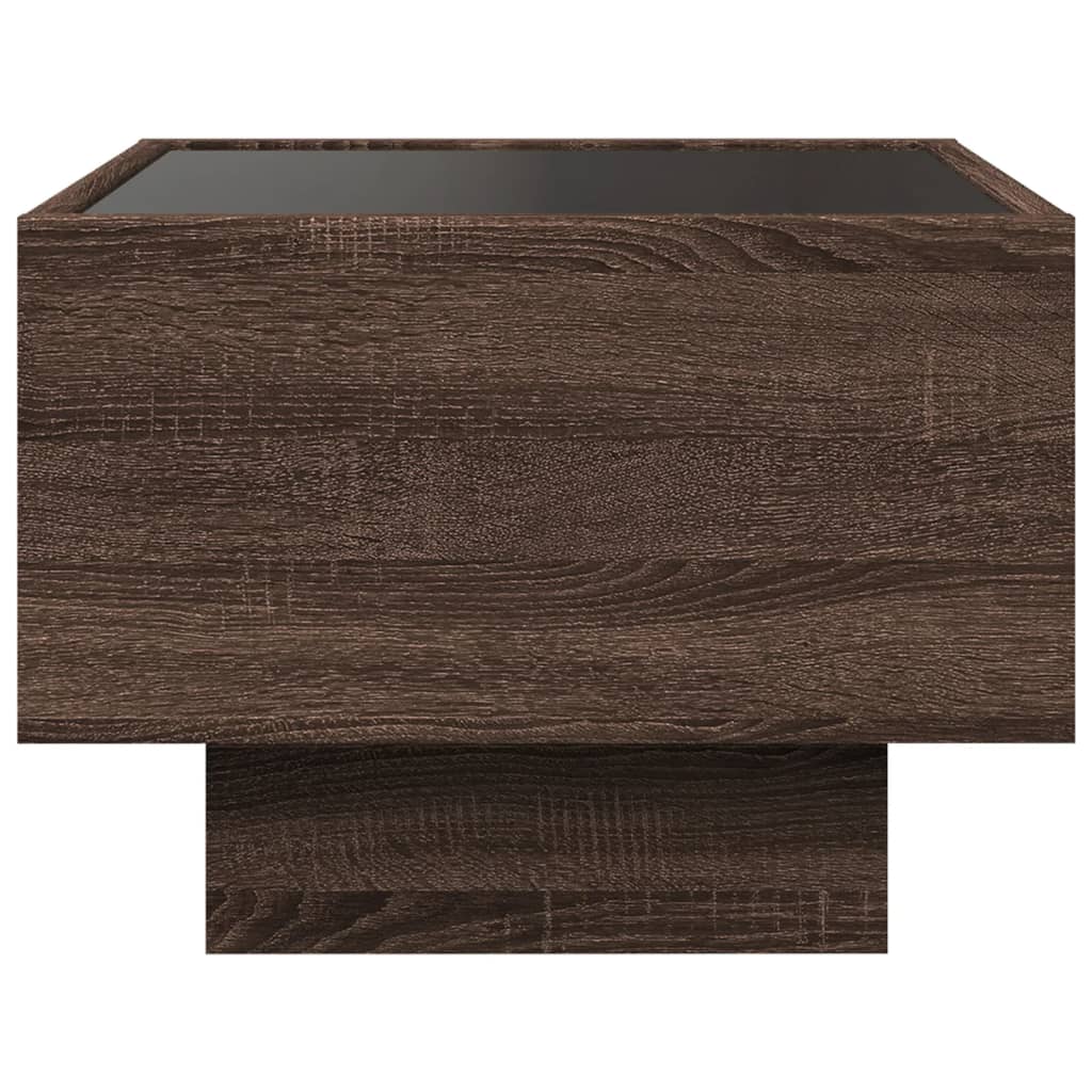 Comodino con LED Infinity Rovere Marrone 40x40x30 cm