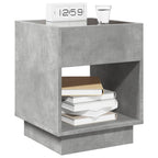 Comodino con LED Infinity Grigio Cemento 40x40x50 cm