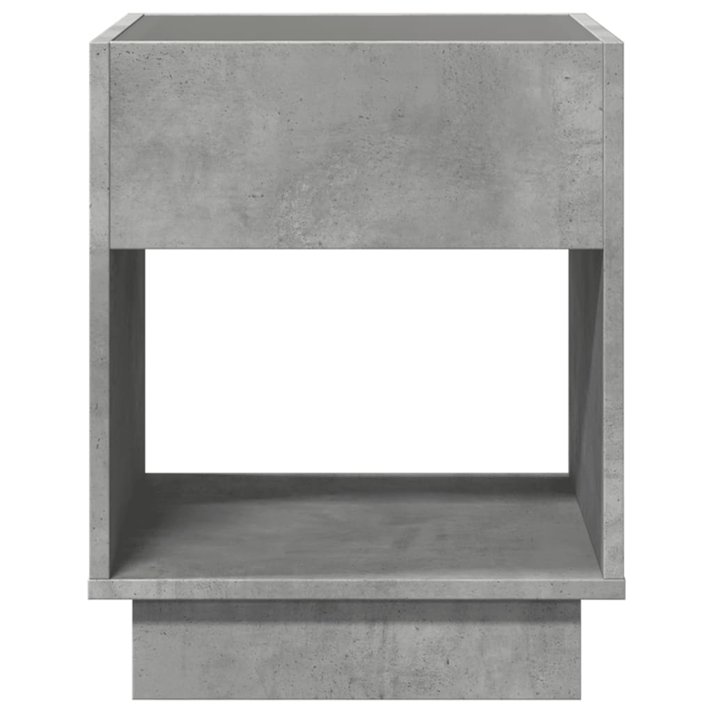 Comodino con LED Infinity Grigio Cemento 40x40x50 cm