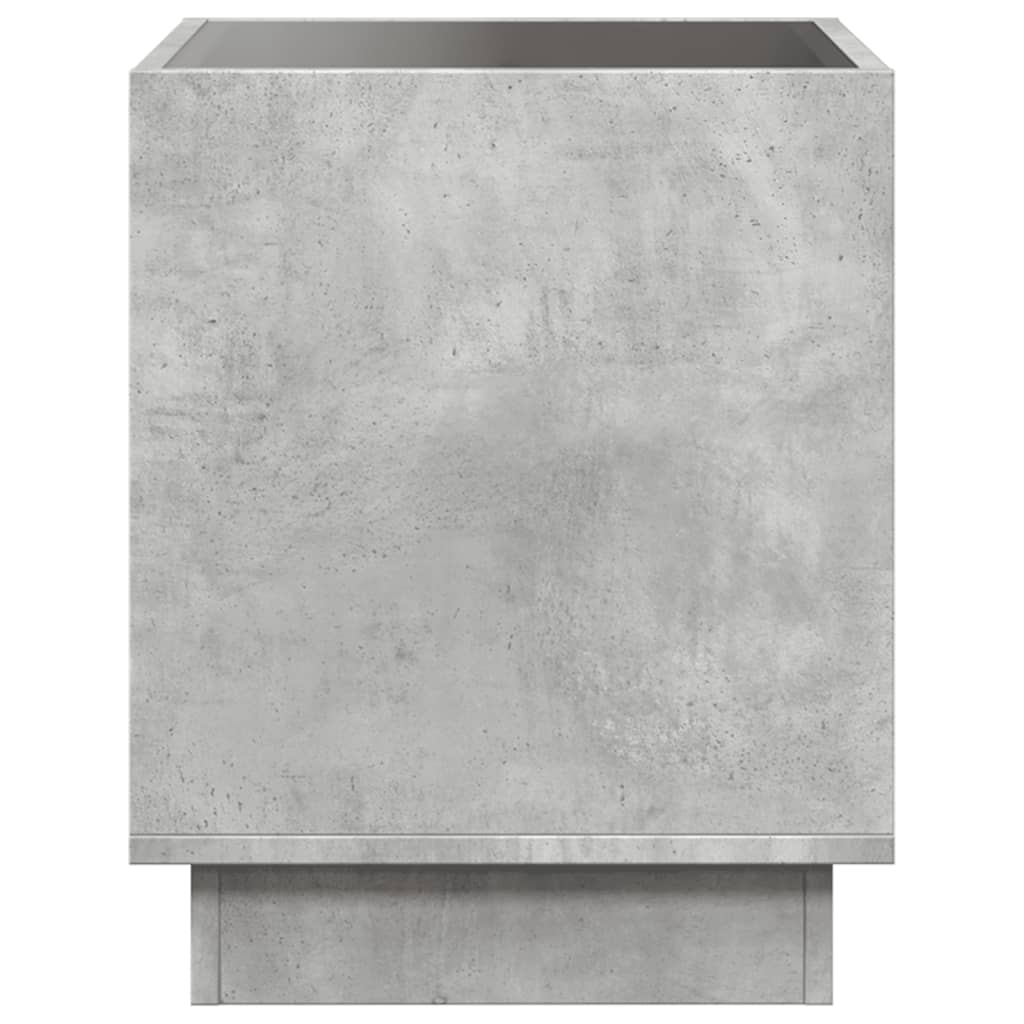 Comodino con LED Infinity Grigio Cemento 40x40x50 cm