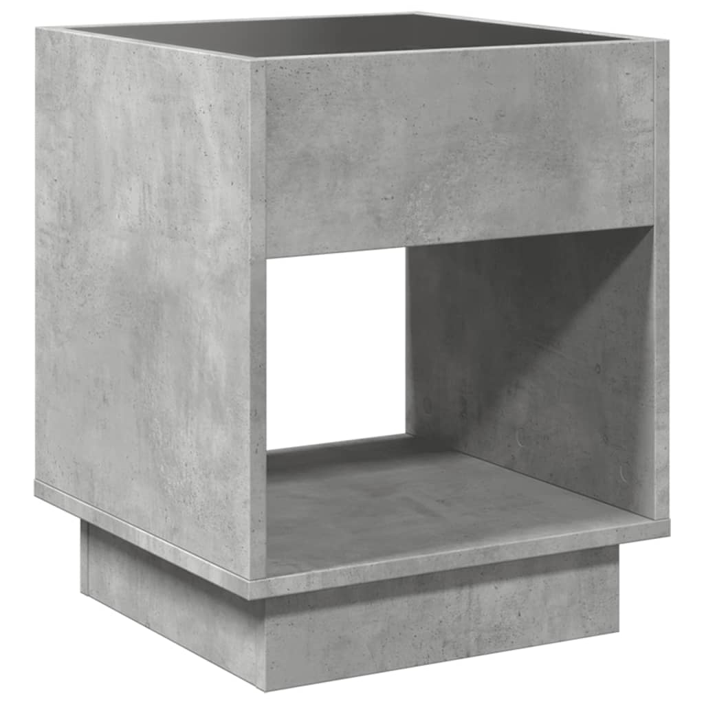 Comodino con LED Infinity Grigio Cemento 40x40x50 cm