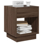 Comodino con LED Infinity Rovere Marrone 40x40x50 cm