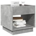 Comodino con LED Infinity Grigio Cemento 50x50x50 cm