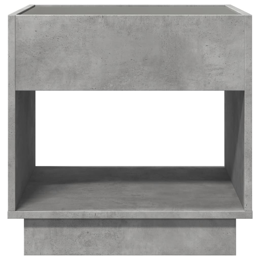 Comodino con LED Infinity Grigio Cemento 50x50x50 cm