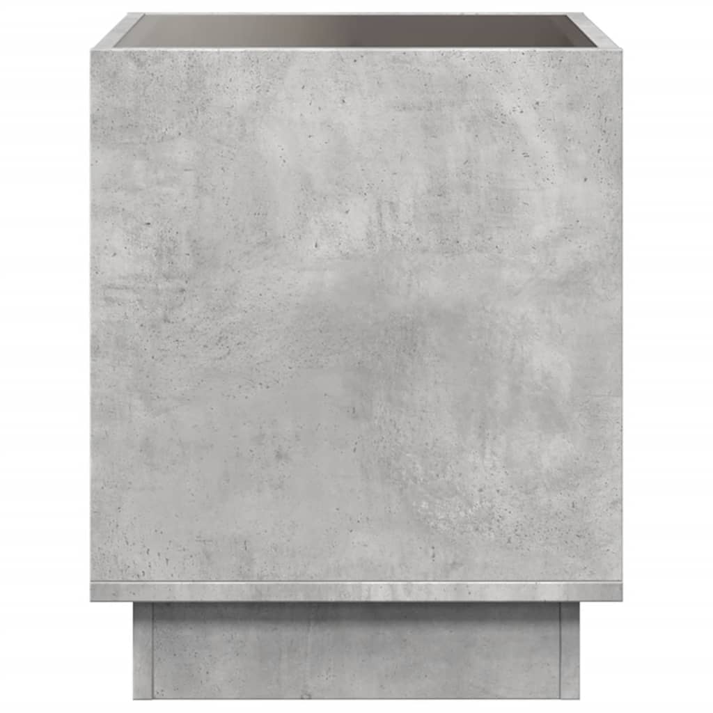 Comodino con LED Infinity Grigio Cemento 50x50x50 cm