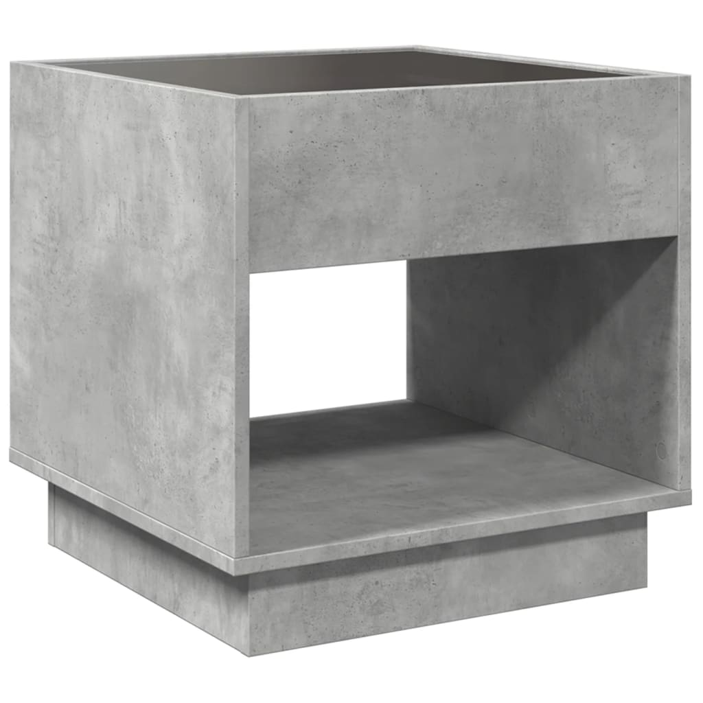 Comodino con LED Infinity Grigio Cemento 50x50x50 cm