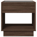 Comodino con LED Infinity Rovere Marrone 50x50x50 cm