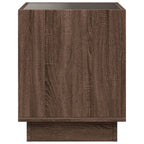 Comodino con LED Infinity Rovere Marrone 50x50x50 cm