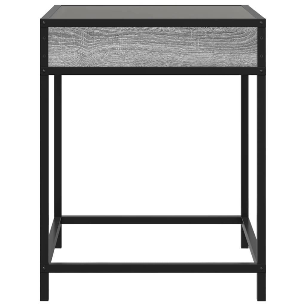 Comodino con LED Infinity Grigio Sonoma 40x40x51 cm