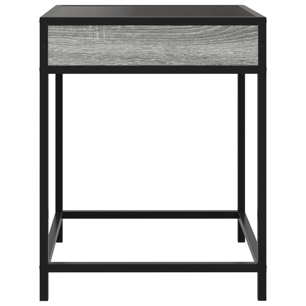 Comodino con LED Infinity Grigio Sonoma 40x40x51 cm