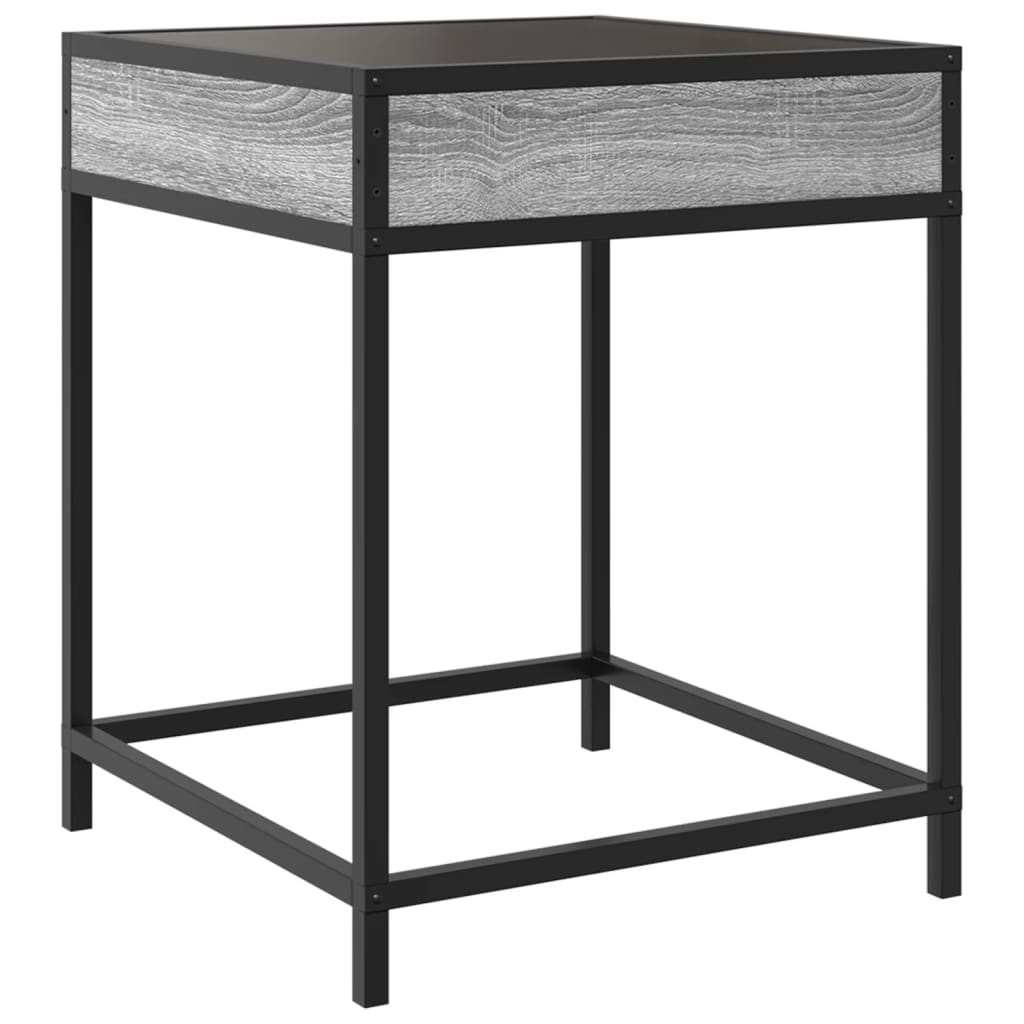 Comodino con LED Infinity Grigio Sonoma 40x40x51 cm