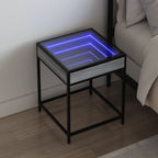 Comodino con LED Infinity Grigio Sonoma 40x40x51 cm