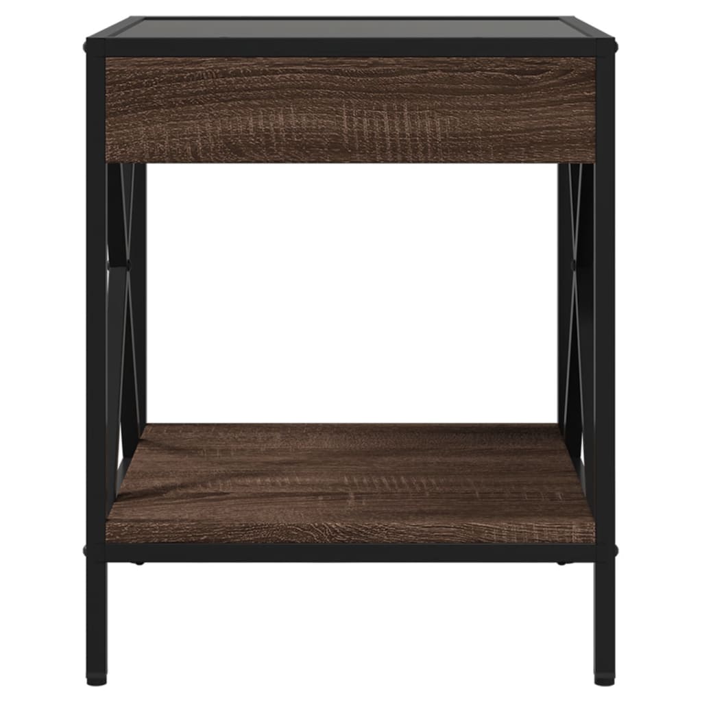 Comodino con LED Infinity Rovere Marrone 40x40x49 cm