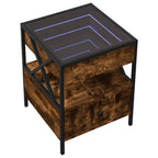 Comodino con LED Infinity Rovere Fumo 40x40x51 cm