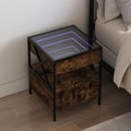 Comodino con LED Infinity Rovere Fumo 40x40x51 cm