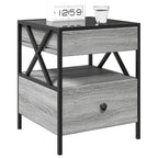 Comodino con LED Infinity Grigio Sonoma 40x40x51 cm