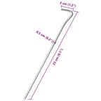 Picchetti per Tenda 50 pz 23 cm Ø5 mm in Acciaio Zincato
