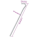 Picchetti per Tenda 50 pz 23 cm Ø7 mm in Acciaio Zincato