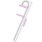 Picchetti per Tenda 6 pz 37 cm Ø10 mm in Acciaio Zincato