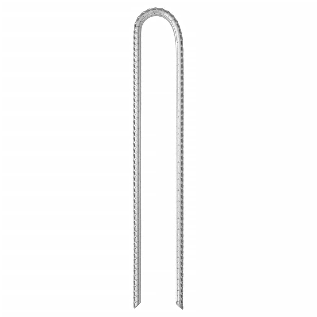 Picchetti Tenda 12 pz a Forma di U 37 cm Ø10 mm Acciaio Zincato