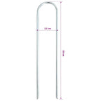 Picchetti da Terra a Forma di U 25 pz 20x3,5 cm Acciaio Zincato