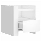 Comodino Bianco 45x50x50 cm in Truciolato