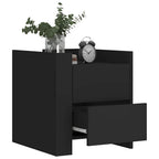 Comodino Nero 45x50x50 cm in Legno Multistrato