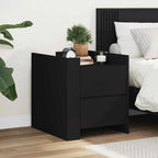 Comodino Nero 45x50x50 cm in Legno Multistrato