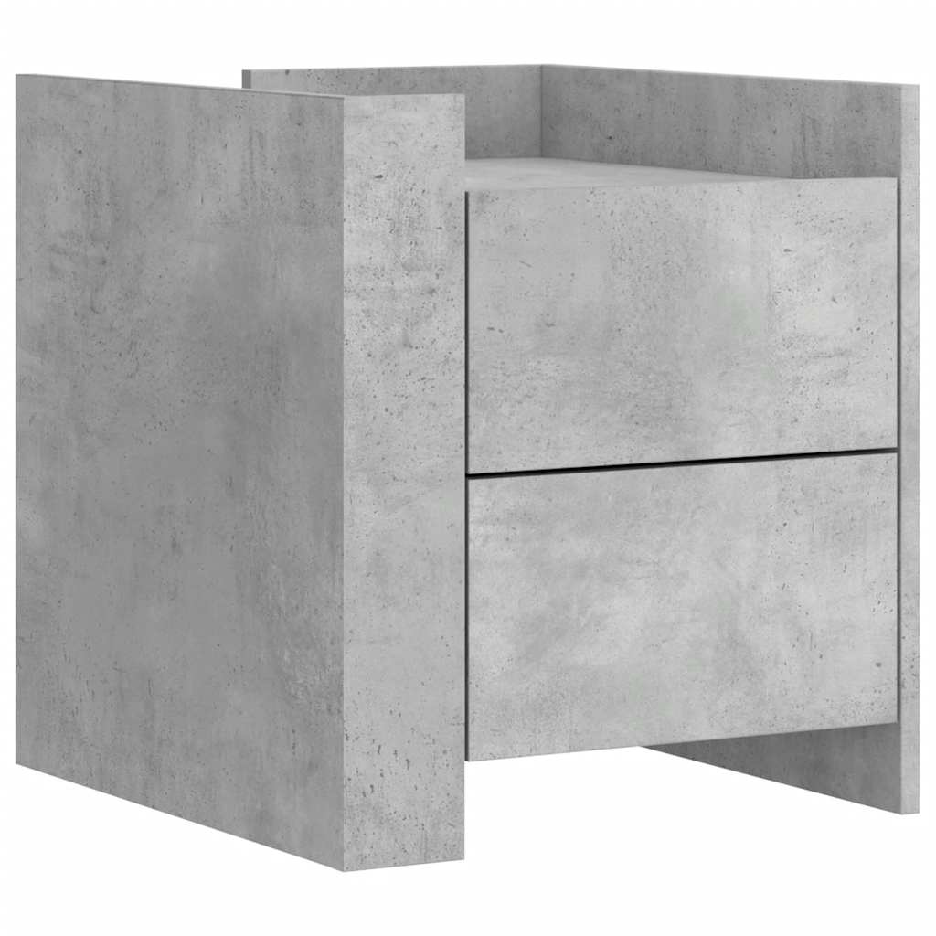 Comodino Grigio Cemento 45x50x50 cm in Truciolato