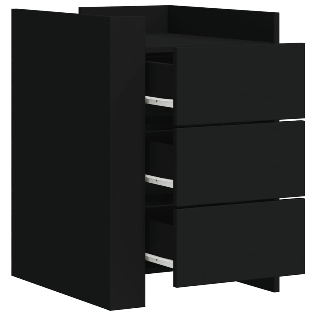 Comodino Nero 45x50x65 cm in Legno Multistrato