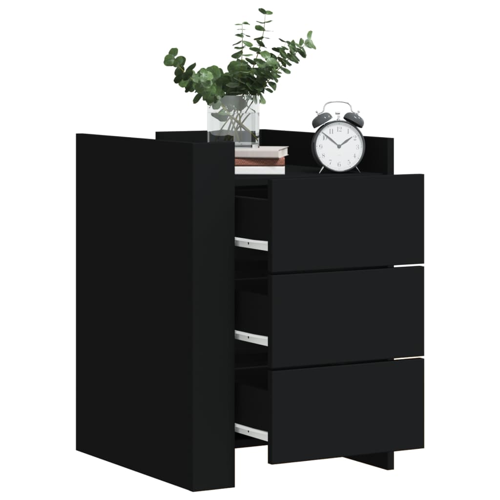 Comodino Nero 45x50x65 cm in Legno Multistrato