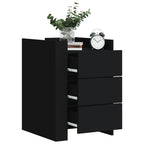 Comodino Nero 45x50x65 cm in Legno Multistrato