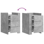 Comodino Grigio Cemento 45x50x65 cm in Legno Multistrato