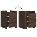 Comodino Rovere Marrone 45x50x65 cm in Legno Multistrato
