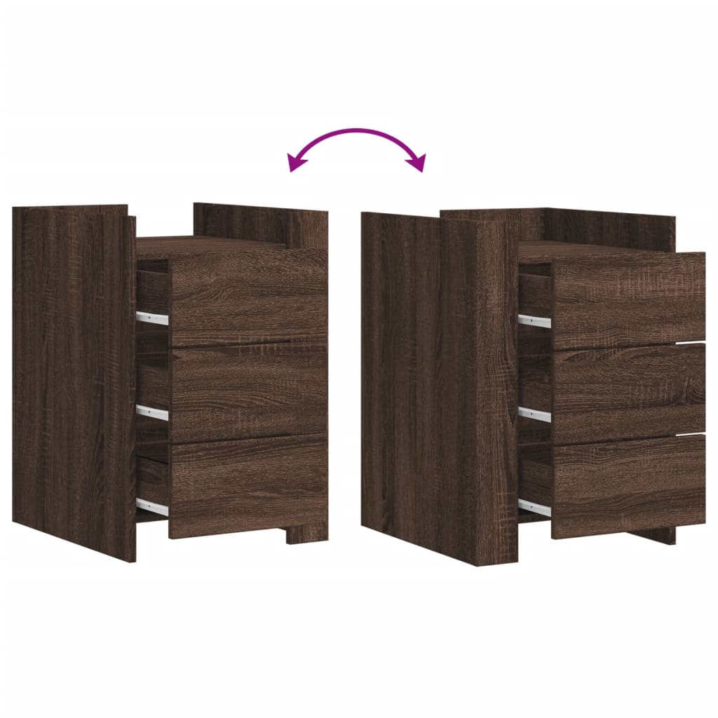 Comodino Rovere Marrone 45x50x65 cm in Legno Multistrato