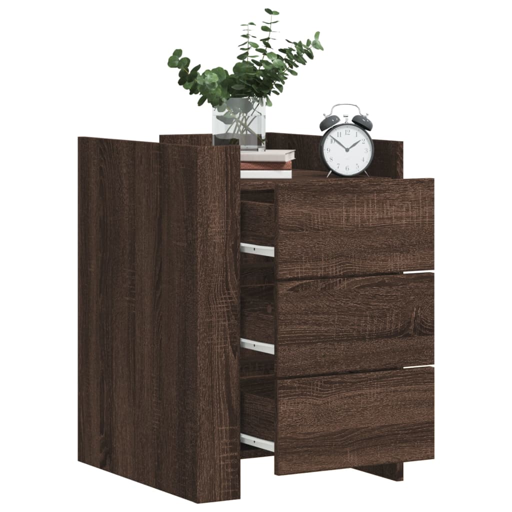 Comodino Rovere Marrone 45x50x65 cm in Legno Multistrato