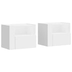 Comodini a Muro 2 pz Bianchi 45x30x35 cm