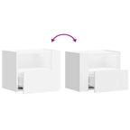 Comodini a Muro 2 pz Bianchi 45x30x35 cm