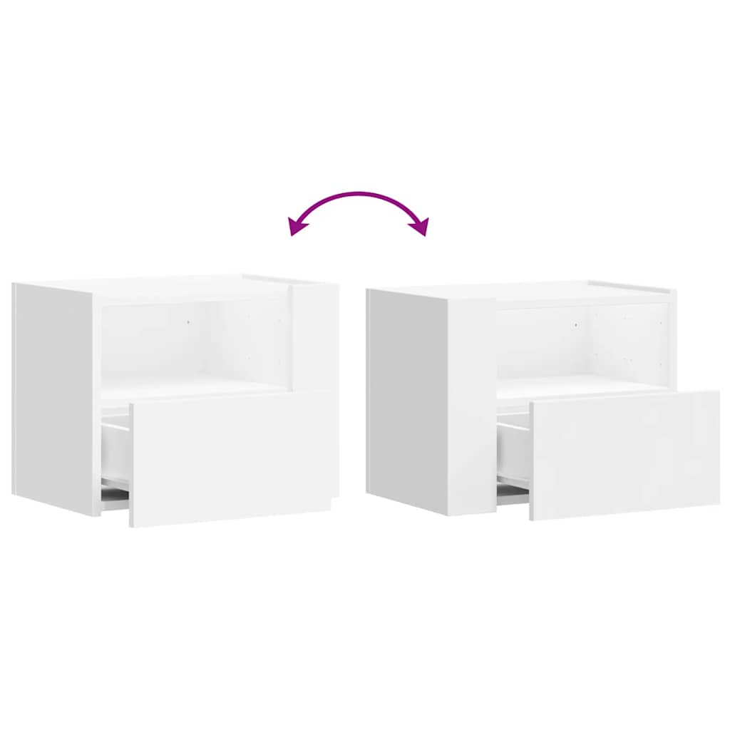 Comodini a Muro 2 pz Bianchi 45x30x35 cm