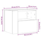 Comodini a Muro 2 pz Bianchi 45x30x35 cm